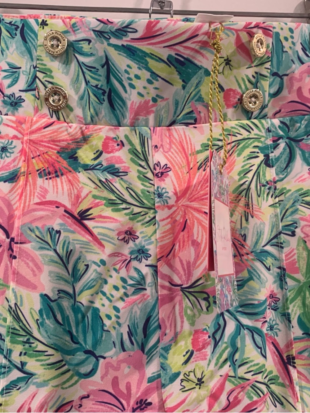 St. Peter's Sport Tropical Print Pants in Pink, Teal & Green - Picture 2 of 8